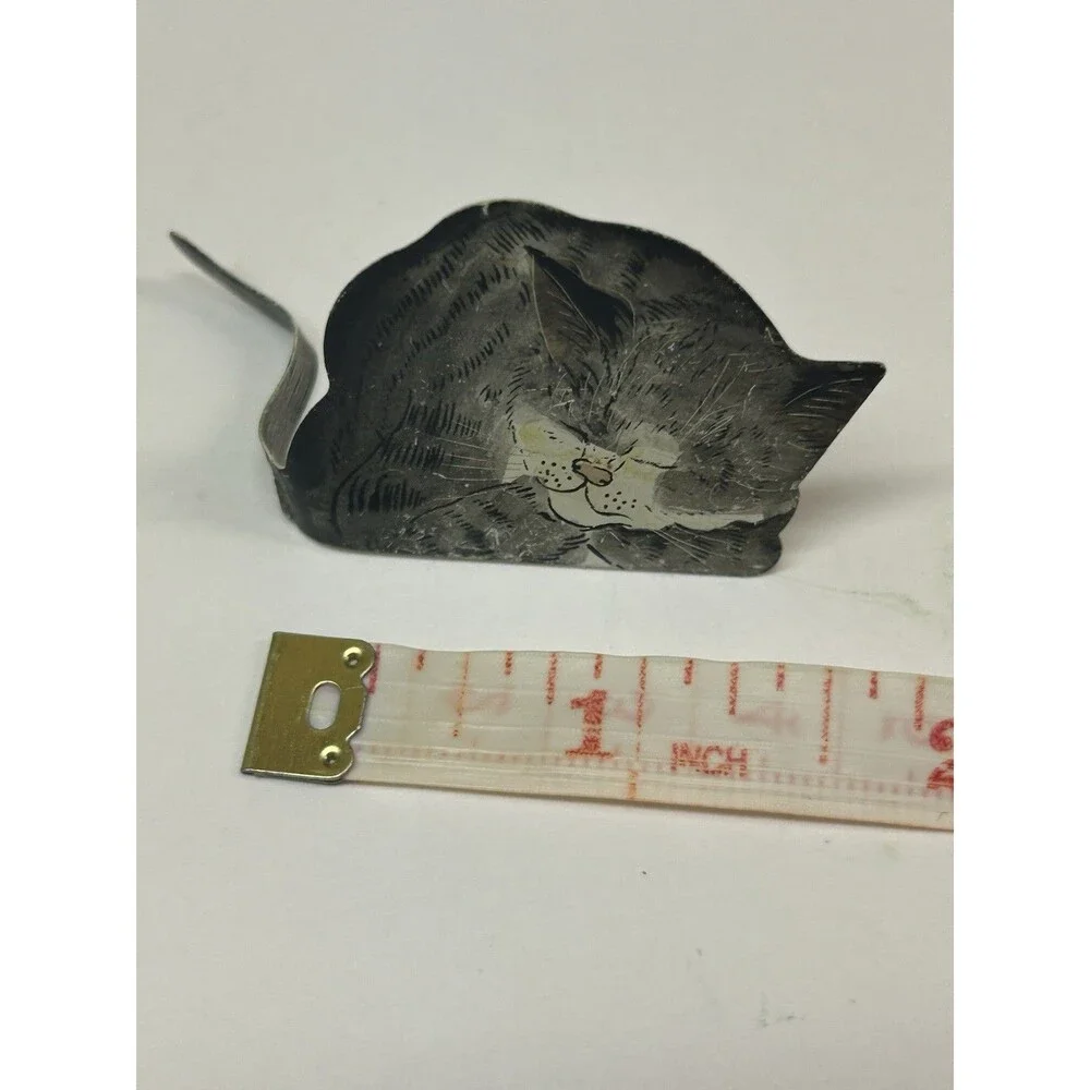 Kitty Ohio Wholesale Sleepy Cat Bendable Tail Vintage Rare Cottage Core Metal